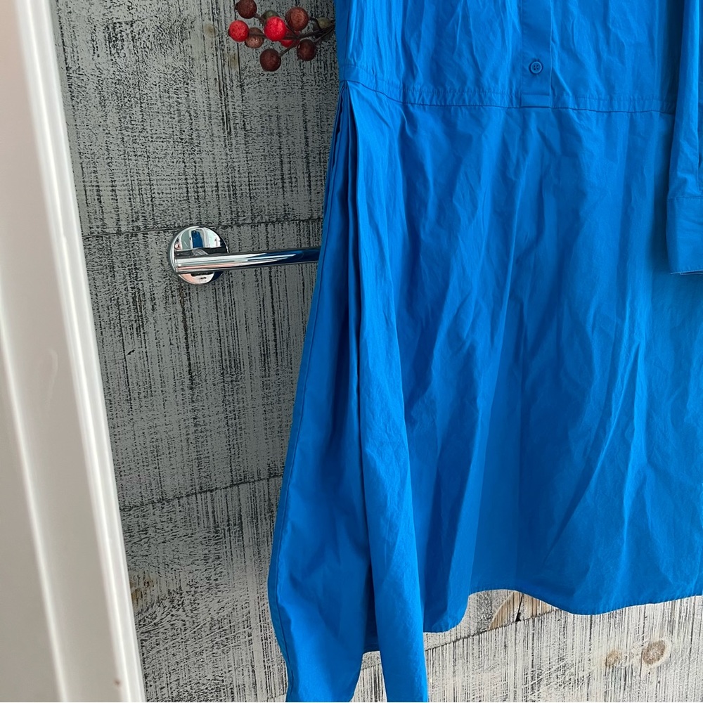 COS Community Of Style Pleated Cotton
Shirtdress Long Sleeve Royal Blue Size 14 - Picture 4 of 8